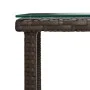 Brown synthetic rattan tempered glass side table 45x45x45cm by vidaXL, Side tables - Ref: Foro24-319399, Price: 35,84 €, Disc...