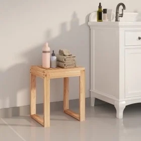 Taburete de baño madera maciza nogal 40x30x46 cm de vidaXL, Asientos y bancos para duchas - Ref: Foro24-350344, Precio: 39,31...
