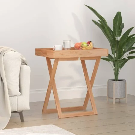 Mesa bandeja plegable madera maciza nogal 52x36x56,5 cm de vidaXL, Bandejas - Ref: Foro24-350349, Precio: 60,42 €, Descuento: %