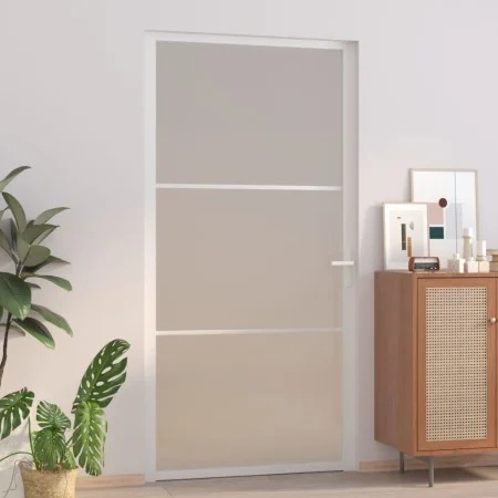 Innentür aus mattweißem Glas und Aluminium, 102,5 x 201,5 cm von vidaXL, Türen für zu Hause - Ref: Foro24-350579, Preis: 220,...