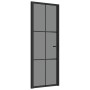 Puerta interior vidrio EGS y aluminio negro 76x201,5 cm de vidaXL, Puertas para el hogar - Ref: Foro24-350564, Precio: 244,15...