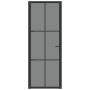 Puerta interior vidrio EGS y aluminio negro 76x201,5 cm de vidaXL, Puertas para el hogar - Ref: Foro24-350564, Precio: 244,15...
