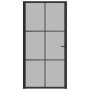 Puerta interior de vidrio y aluminio negro mate 102,5x201,5 cm de vidaXL, Puertas para el hogar - Ref: Foro24-350559, Precio:...