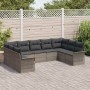 Conjunto de sofá de jardín 9 pcs Gris ratán sintético en Sofás de exterior | Comprar online en Foru.es