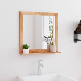 Espejo de pared madera maciza nogal 55x55 cm de vidaXL, Espejos - Ref: Foro24-350358, Precio: 50,30 €, Descuento: %