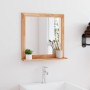 Espejo de pared madera maciza nogal 55x55 cm de vidaXL, Espejos - Ref: Foro24-350358, Precio: 50,30 €, Descuento: %