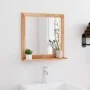 Espejo de pared madera maciza nogal 55x55 cm de vidaXL, Espejos - Ref: Foro24-350358, Precio: 47,26 €, Descuento: %