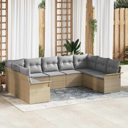 Conjunto de sofá de jardín 9 pcs Beige ratán sintético en Sofás de exterior | Comprar online en Foru.es