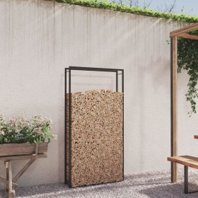 Leñero de acero negro mate 110x28x214 cm de vidaXL, Bolsas y soportes de leña - Ref: Foro24-350311, Precio: 52,20 €, Descuent...
