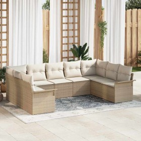 Conjunto de sofá de jardín 9 pcs Beige ratán sintético en Sofás de exterior | Comprar online en Foru.es