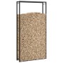 Leñero de acero negro mate 110x28x214 cm de vidaXL, Bolsas y soportes de leña - Ref: Foro24-350311, Precio: 52,20 €, Descuent...