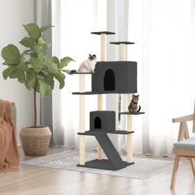 Rascador para gatos con postes de sisal gris oscuro 153 cm de vidaXL, Mobiliario para gatos - Ref: Foro24-171695, Precio: 67,...