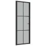 Puerta interior de vidrio y aluminio negro mate 76x201,5 cm de vidaXL, Puertas para el hogar - Ref: Foro24-350556, Precio: 20...