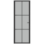 Puerta interior de vidrio y aluminio negro mate 76x201,5 cm de vidaXL, Puertas para el hogar - Ref: Foro24-350556, Precio: 21...