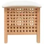 Taburete de baño madera maciza nogal 48x47,5x52 cm de vidaXL, Cestas para ropa - Ref: Foro24-350350, Precio: 82,98 €, Descuen...