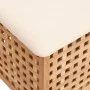 Taburete de baño madera maciza nogal 48x47,5x52 cm de vidaXL, Cestas para ropa - Ref: Foro24-350350, Precio: 82,98 €, Descuen...