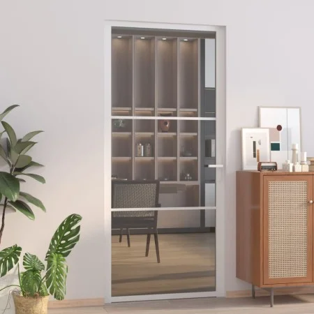 Puerta interior vidrio EGS y aluminio blanco 93x201,5 cm de vidaXL, Puertas para el hogar - Ref: Foro24-350586, Precio: 171,1...