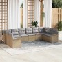 Conjunto de sofá de jardín 10 pcs Beige ratán sintético en Sofás de exterior | Comprar online en Foru.es