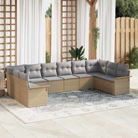 Conjunto de sofá de jardín 10 pcs Beige ratán sintético en Sofás de exterior | Comprar online en Foru.es
