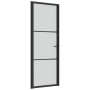 Puerta interior de vidrio y aluminio negro mate 76x201,5 cm de vidaXL, Puertas para el hogar - Ref: Foro24-350552, Precio: 28...