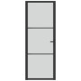 Puerta interior de vidrio y aluminio negro mate 76x201,5 cm de vidaXL, Puertas para el hogar - Ref: Foro24-350552, Precio: 28...