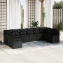 Conjunto de sofá de jardín 10 pcs Negro ratán sintético en Sofás de exterior | Comprar online en Foru.es