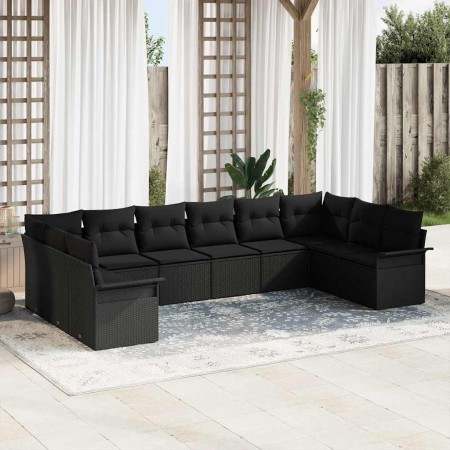 Conjunto de sofá de jardín 10 pcs Negro ratán sintético en Sofás de exterior | Comprar online en Foru.es