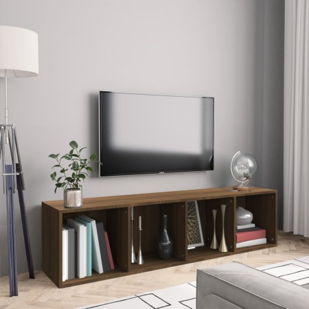 Estantería/mueble de TV madera roble marrón 143x30x36 cm de vidaXL, Estantes y estanterías - Ref: Foro24-815272, Precio: 72,1...