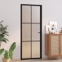 Puerta interior de vidrio y aluminio negro mate 83x201,5 cm de vidaXL, Puertas para el hogar - Ref: Foro24-350557, Precio: 24...