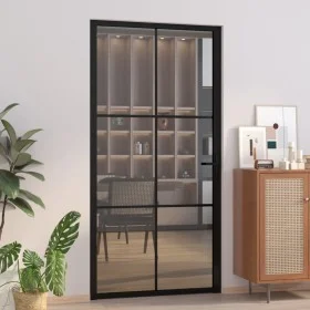 Interior door EGS glass and black aluminum 102.5x201.5 cm by vidaXL, Doors for the home - Ref: Foro24-350567, Price: 266,13 €...