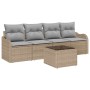 Conjunto de sofá de jardín con cojín Manual 5 pcs Beige y gris en Sofás de exterior | Comprar online en Foru.es