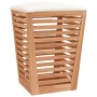 Taburete de baño madera maciza de nogal 40,5x40,5x56 cm de vidaXL, Cestas para ropa - Ref: Foro24-350352, Precio: 76,06 €, De...