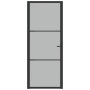 Puerta interior de vidrio y aluminio negro mate 83x201,5 cm de vidaXL, Puertas para el hogar - Ref: Foro24-350553, Precio: 32...
