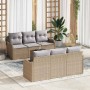 Conjunto de sofá de jardín con cojín Manual 7 pcs Beige y gris en Sofás de exterior | Comprar online en Foru.es