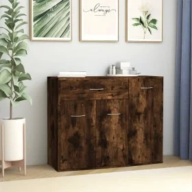 Aparador madera contrachapada color roble ahumado 88x30x70 cm de vidaXL, Aparadores - Ref: Foro24-815366, Precio: 74,06 €, De...