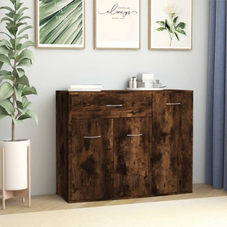Aparador madera contrachapada color roble ahumado 88x30x70 cm de vidaXL, Aparadores - Ref: Foro24-815366, Precio: 75,40 €, De...
