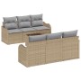 Conjunto de sofá de jardín con cojín Manual 7 pcs Beige y gris en Sofás de exterior | Comprar online en Foru.es