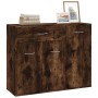 Aparador madera contrachapada color roble ahumado 88x30x70 cm de vidaXL, Aparadores - Ref: Foro24-815366, Precio: 75,40 €, De...
