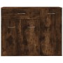 Aparador madera contrachapada color roble ahumado 88x30x70 cm de vidaXL, Aparadores - Ref: Foro24-815366, Precio: 75,40 €, De...