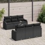 Conjunto de sofá de jardín con cojín con almohada 7 pcs Negro en Sofás de exterior | Comprar online en Foru.es