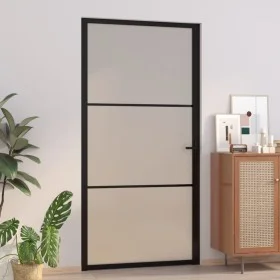 Innentür aus mattschwarzem Glas und Aluminium 102,5x201,5 cm von vidaXL, Türen für zu Hause - Ref: Foro24-350555, Preis: 190,...