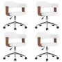 Sillas de comedor giratorias 4 uds madera curvada cuero blanco en Sillas de comedor | Comprar online en Foru.es