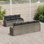 Conjunto de sofá de jardín con cojín con almohada 8 pcs Gris en Sofás de exterior | Comprar online en Foru.es