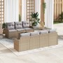 Conjunto de sofá de jardín con cojín 8 pcs Beige y gris en Sofás de exterior | Comprar online en Foru.es