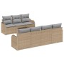 Conjunto de sofá de jardín con cojín 8 pcs Beige y gris en Sofás de exterior | Comprar online en Foru.es
