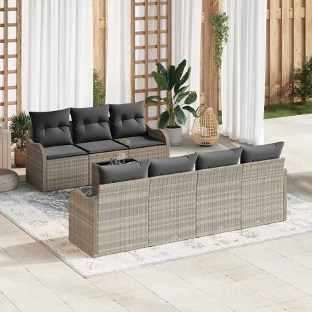Conjunto de sofá de jardín 8 pcs Gris Claro y Gris Oscuro en Sofás de exterior | Comprar online en Foru.es