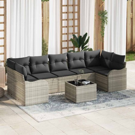Conjunto de sofá de jardín 8 pcs Gris Claro y Gris Oscuro en Sofás de exterior | Comprar online en Foru.es
