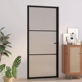 Innentür aus mattschwarzem Glas und Aluminium, 93 x 201,5 cm von vidaXL, Türen für zu Hause - Ref: Foro24-350554, Preis: 254,...
