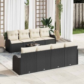 Conjunto de sofá de jardín con cojín Manual 9 pcs Negro y crema en Sofás de exterior | Comprar online en Foru.es