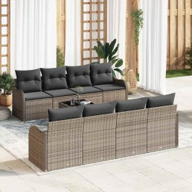 Conjunto de sofá de jardín con cojín con almohada 9 pcs Gris en Sofás de exterior | Comprar online en Foru.es